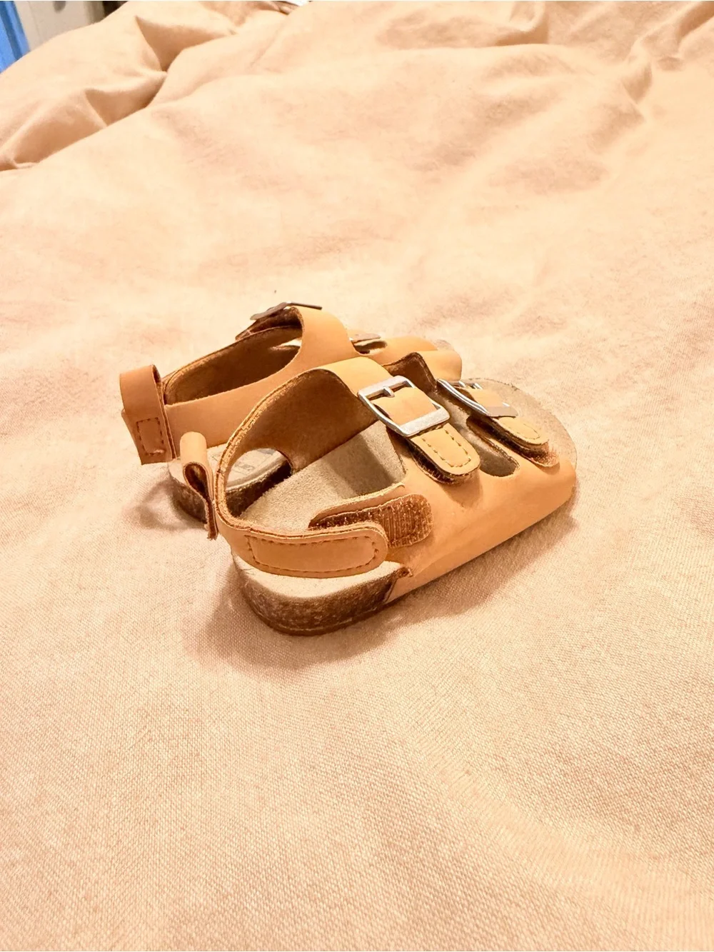 Carter's Tan Double-Buckle Kids Sandals